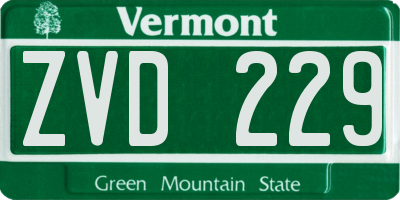 VT license plate ZVD229