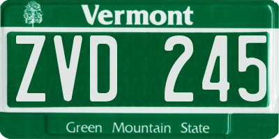 VT license plate ZVD245