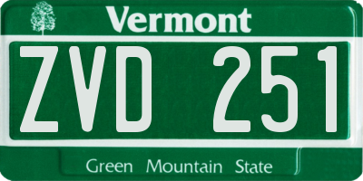 VT license plate ZVD251