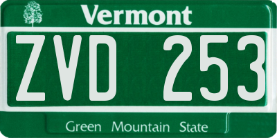 VT license plate ZVD253