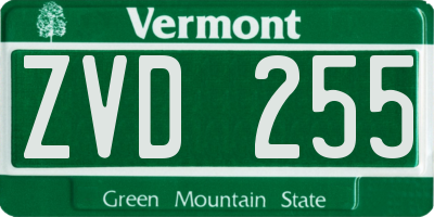 VT license plate ZVD255