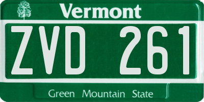 VT license plate ZVD261