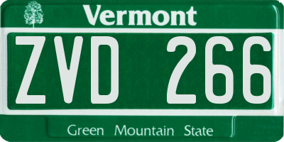 VT license plate ZVD266