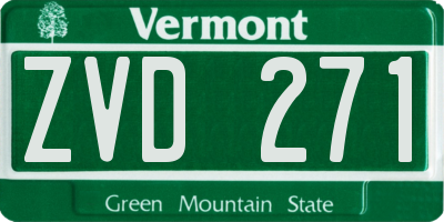 VT license plate ZVD271