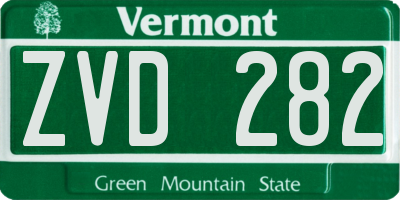 VT license plate ZVD282
