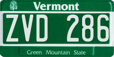 VT license plate ZVD286