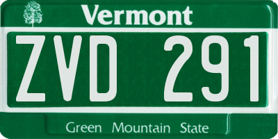 VT license plate ZVD291