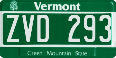 VT license plate ZVD293
