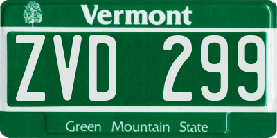 VT license plate ZVD299