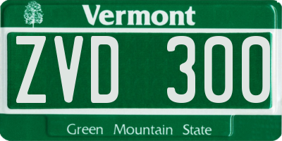 VT license plate ZVD300