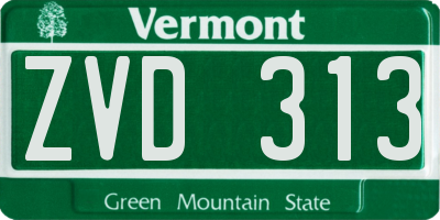 VT license plate ZVD313
