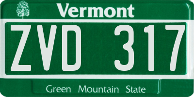 VT license plate ZVD317