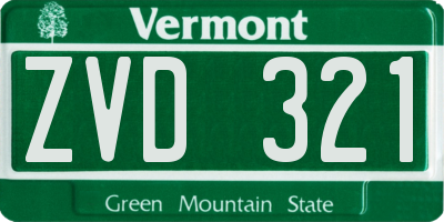 VT license plate ZVD321