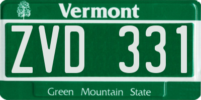 VT license plate ZVD331