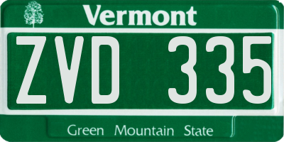 VT license plate ZVD335