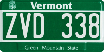 VT license plate ZVD338
