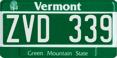 VT license plate ZVD339
