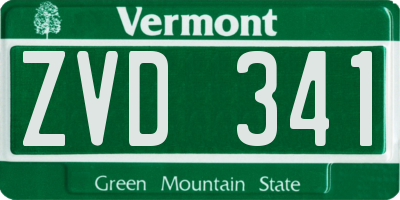 VT license plate ZVD341