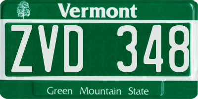VT license plate ZVD348