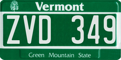 VT license plate ZVD349