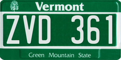 VT license plate ZVD361