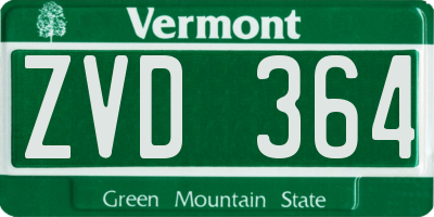 VT license plate ZVD364