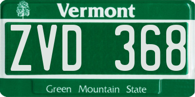 VT license plate ZVD368