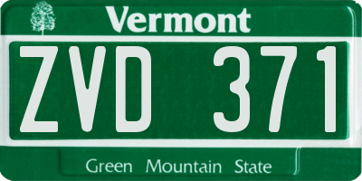 VT license plate ZVD371