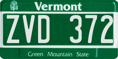 VT license plate ZVD372