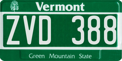VT license plate ZVD388