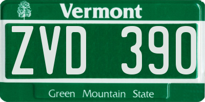 VT license plate ZVD390