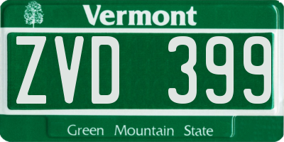 VT license plate ZVD399