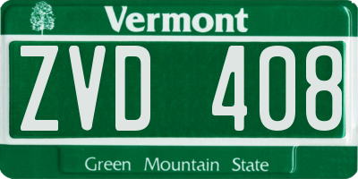 VT license plate ZVD408