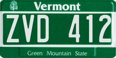 VT license plate ZVD412