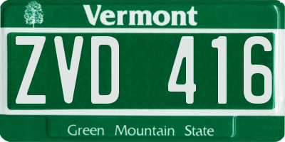 VT license plate ZVD416