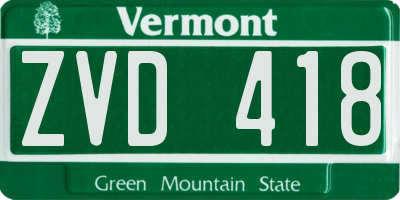 VT license plate ZVD418