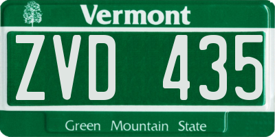 VT license plate ZVD435