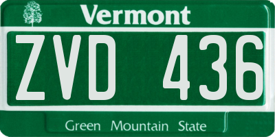 VT license plate ZVD436
