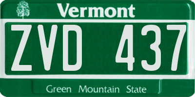 VT license plate ZVD437