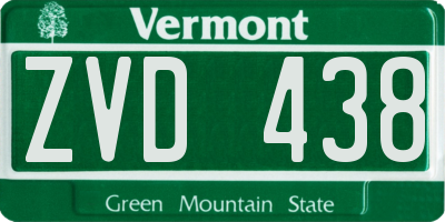VT license plate ZVD438