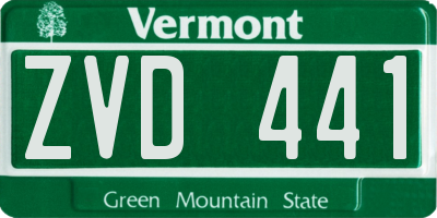 VT license plate ZVD441