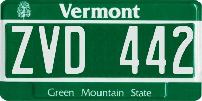 VT license plate ZVD442