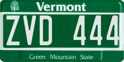 VT license plate ZVD444