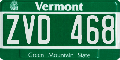 VT license plate ZVD468