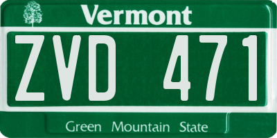 VT license plate ZVD471
