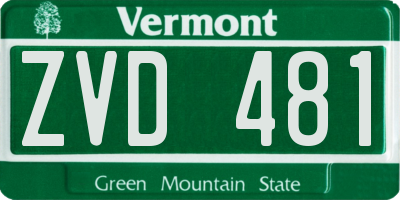 VT license plate ZVD481