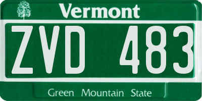 VT license plate ZVD483