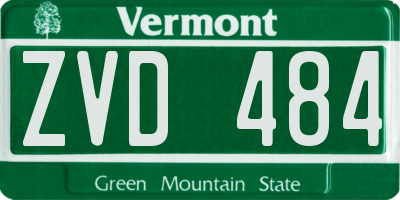 VT license plate ZVD484