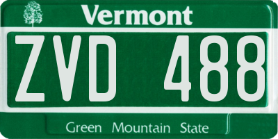 VT license plate ZVD488