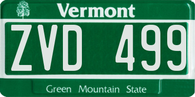 VT license plate ZVD499